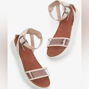 Maurices Hadly Ankle Strap Sandals, Women's Sz 10 Blush Clear, New w/o box